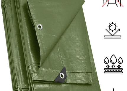 Afdekzeil | Dekzeil | Zeildoek | Waterdicht | PVC | 4 x 4 m | 120 g/m2 | Groen