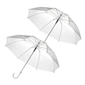 Transparante Paraplu - 2 Stuks - Doorzichtig - Voor Volwassenen - Ø 94 cm