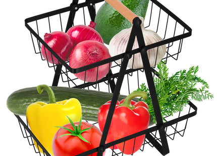Dubbele Fruitmand - Metalen Mand - 30x 24x 33 cm