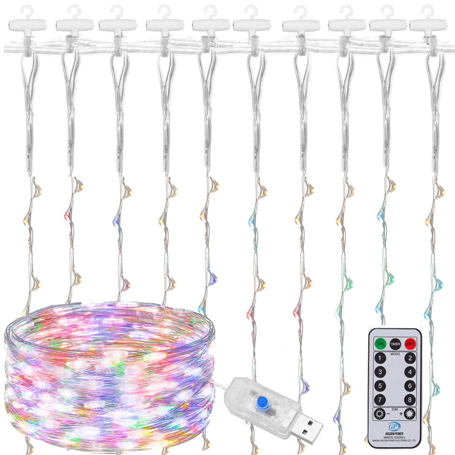 Lichtgordijn | IJspegel Verlichting | Inclusief USB En Afstandsbediening | 200 LED | Multicolor |