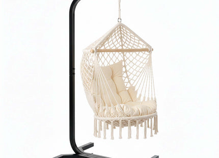 Standaard Hangstoel | Egg Hangstoel | 180 Kg | Zwart | 92 - 92 -205 cm