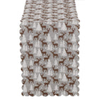 Tafelkleed -Kerst - Rendier - Grijs - Stof - 186 x 35 CM