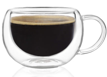 Dubbelwandig glas - Thermisch glas - Koffieglas - Thee glas - Warme en Koude dranken - Oor - 350 ML