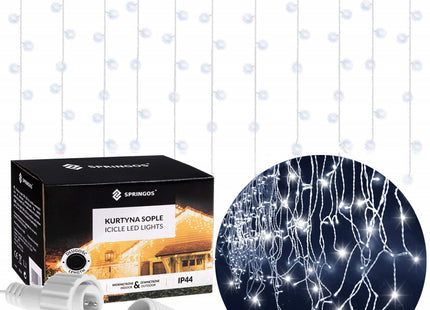 IJspegel Verlichting | 12 m + 2.5 m Snoer | 300 LED | Flash | Koppelbaar | Koel Wit