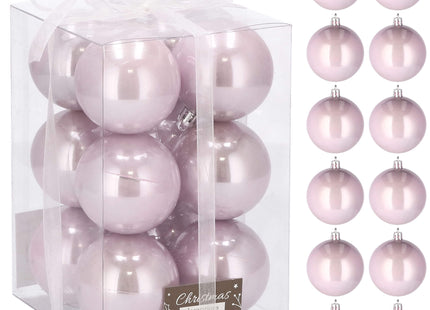 Kerstballen | 12 Stuks | 6 cm | Parelroze