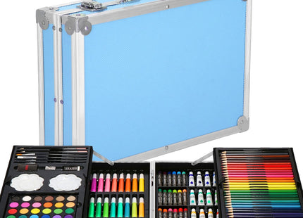 Tekendoos | Tekenkoffer | 145 Delig | 34 x 23 x 8.3 cm | Blauw