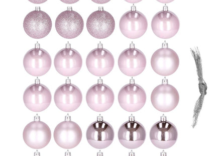Kerstballen | 30 Stuks | 5 cm | Roze Tinten