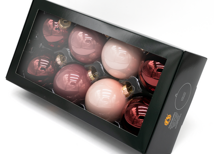 Kerstballen Glas | 8 Stuks | Mix | Glas | Mat | Glans | Roze