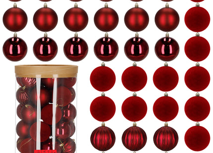Kerstballen | 36 Stuks | 6,5 cm | Rood