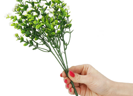 Kunstplant - Kunstbladeren- Sierboeket - Takken - Bloesem  - 33 cm