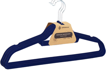 Velours Kledinghangers - 3 Stuks - Draaibaar - Luxe - Blauw