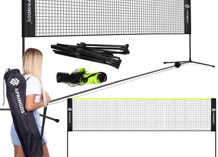 Springos Badminton Net - Professioneel - Frame - Hoes - Verstelbaar - Inclusief draagtas - 400 cm