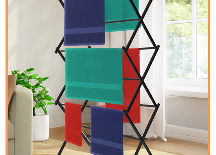 Wasrek - Droogtoren - Droogrek - Verstelbaar - Inklapbaar - Inclusief- Wielen - Telescopisch -  104 x 69 x 36,5 cm