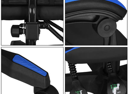 Gamestoel - Gaming Stoel - Ergonomische Bureaustoel - Game stoel - Verstelbaar - Gaming Chair - Blauw/Zwart