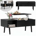 Salontafel | Salontafel Rechthoek | Bijzettafel | 1 Stuk | Opklapbaar | 50 X 100 X 44,2 CM | Zwart