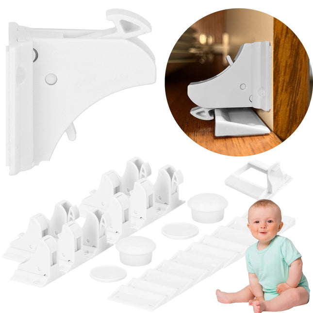 Kinderslot Kastjes | Magnetisch | 10 Stuks | 4 x 3.5 x 3.5 cm | Wit