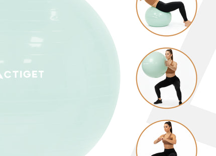 Fitnessballen - Yoga Bal - Pilates - Zwangerschap - Met Pomp - PVC -Mint - 150 Kg - 65 Cm