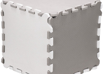 Speelmat | Speelmat Foam | Puzzelmat | 9 Puzzelstukken | 95,5 x 95,5 cm | Grijs/Wit