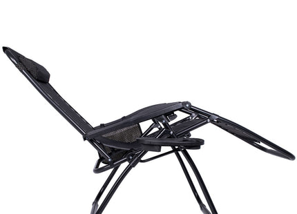 Tuinstoel | Ligstoel | Opvouwbaar | Verstelbaar | Ergonomische Hoofdsteun | Bruin/Zwart