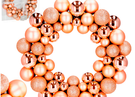 Kerstkrans | Kerst Decoratie | 34 cm | Goud | Rosegoud