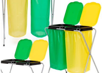 Vuilniszakkenhouder - Frame voor Afvalzakken - Standaard - 2 delen - Geel/Groen - 20 Kg
