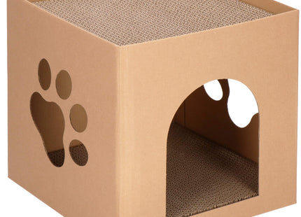 Krabpaal - Kattenhuis - Kartonnen - Huis - 2 Etages - 30 X 30 X 30 Cm