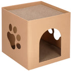 Krabpaal - Kattenhuis - Kartonnen - Huis - 2 Etages - 30 X 30 X 30 Cm