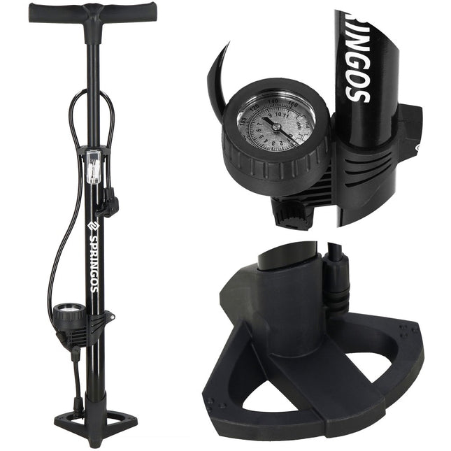 Fietspomp | Fietspomp Met Drukmeter | Zwart