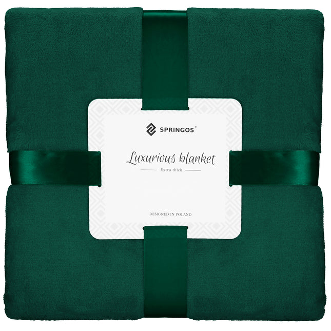Plaid | Sprei | Deken | 150 x 200 cm | Pluche | Groen