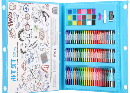 Tekendoos | Tekenkoffer Kinderen | 208 Delig | 40 x 35.5 x 5 cm | Blauw