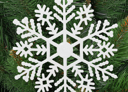 Kerstversiering | Kerstdecoratie voor binnen | Kersthanger | Sneeuwvlokken | Kunststof | 12 Stuks | 9/10 cm