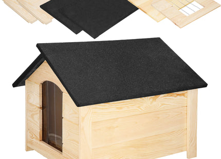 Hondenhok - Hondenhuis - Dog House - Geïsoleerd - Voor Buiten - Weersbestendig  - Hout - Zwart