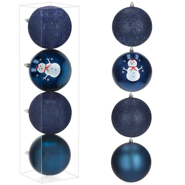 Kerstballen | 4 Stuks | 12 cm | Blauw