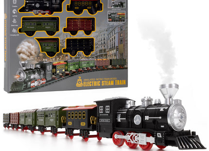 Springos® Speelgoedtrein - Stoomgeluid - Met afstandsbediening - 18 Delig