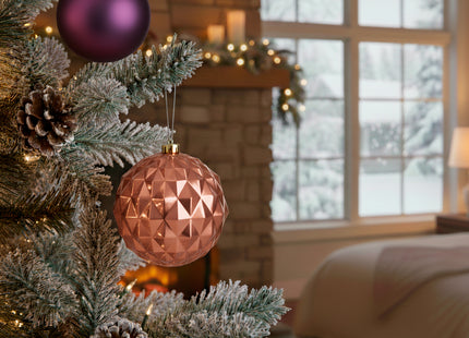 Kerstballen | 6 Stuks | 15 cm | Paars | Rose Goud