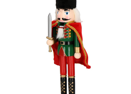 Notenkraker Kerst | Zwaard | 38 cm | Blauw/Groen/Rood/Goud/Zwart