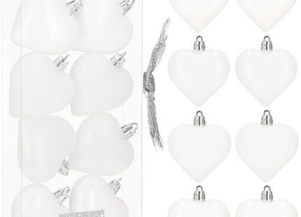 Kersthanger | Kerstbal | Hartjes | 6 Stuks | 7 cm