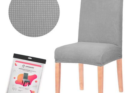 Stoelhoes - Voor Eetkamerstoelen - Met Stretch - Geruit - Grijs