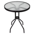 Tuintafel | 60 x 70 cm | Buitentafel | Bijzettafel Buiten | Metaal | Gehard Glas | Rond | Zwart
