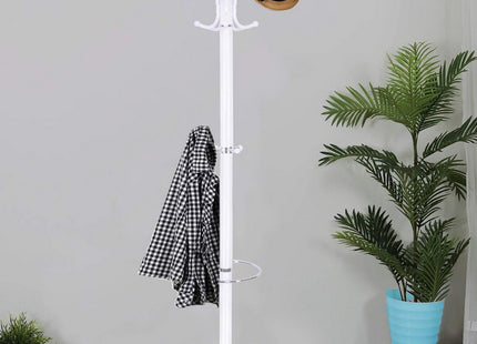 Staande Kapstok | 14 Haken | Garderobe Kapstok | Wit | 176 cm