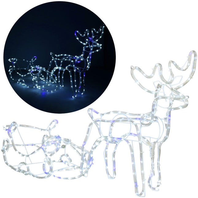 Rendier Met Slee | 312 LED Lampjes | Koel Wit