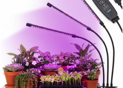 Kweeklamp - Led Voor Planten - Groeilamp - Grow Light - Bloeilamp - Plantenverlichting -  3 Panelen - Met TImer - 60 Led - USB