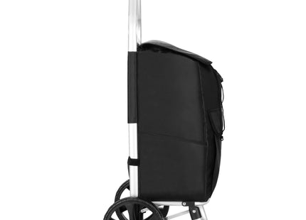 Boodschappentrolley - Boodschappenkrat - Met Twee Wielen - Grijs - Zwart - 42 L - 28 KG - 99 x 57 CM