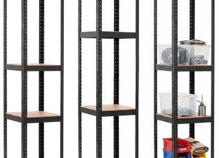 Opbergrek - Stellingkast - 400 KG - Metaal -180 x 40 x 40 cm - Zwart