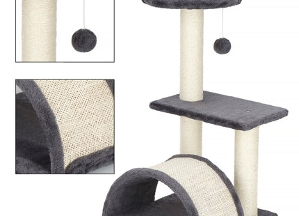 Krabpaal - 3 Etages - Voor Katten - Meubelbescherming - 33 x 33 x 67 cm - Grijs