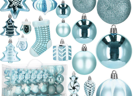Kerstballen | 77 Stuks | Lichtblauw