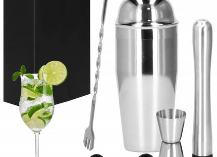 Cocktail Set | 6-Delige Cocktail Shaker Set | Cocktailset | Bartender set | RVS | Zilverkleurig