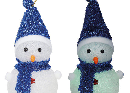 Kerstversiering | Kerstdecoratie Voor Binnen | Kersthanger | Sneeuwpop | Lichtgevend | Blauw