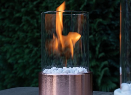 Bio Ethanol Sfeerhaard | Tafelhaard | Binnen & Buiten | Rond | Rose | Goud | ⌀ 15 CM