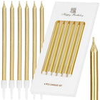 Taartkaarsjes | Verjaardagskaarsjes | 6 Stuks | 9 cm | Goud
